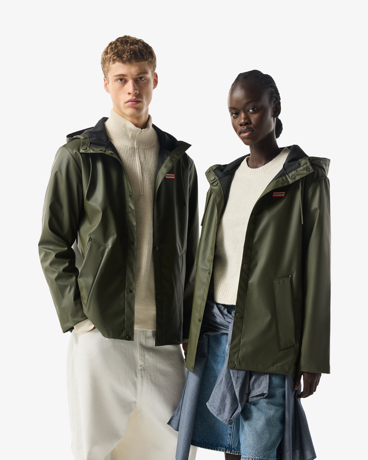 Unisex Kambaba Green Downpour Izzy PU Hooded Jacket