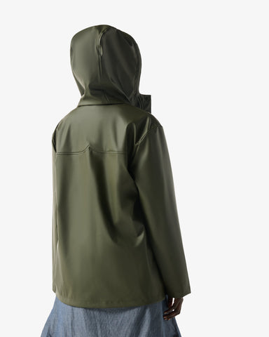 Unisex Kambaba Green Downpour Izzy PU Hooded Jacket