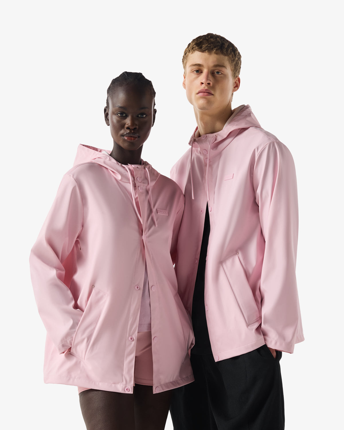 Unisex Parfait Pink Downpour Izzy PU Hooded Jacket