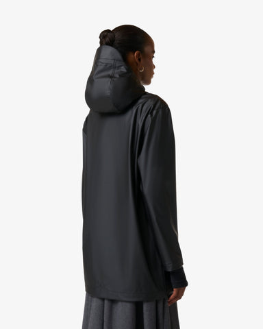Unisex Black Downpour Jo PU Rain Parka