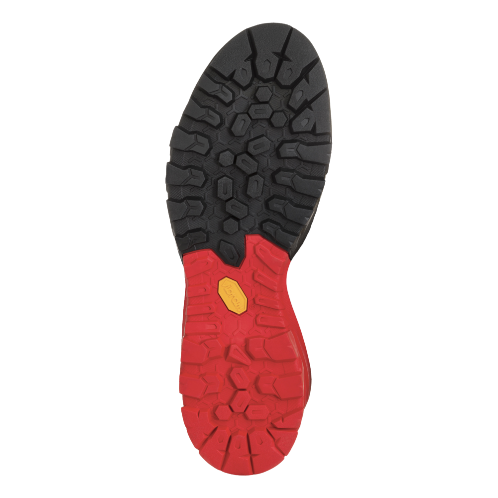 Outsole of the Kayland Stellar Nubuk GTX boot featuring a rugged traction pattern for enhanced grip and stability.