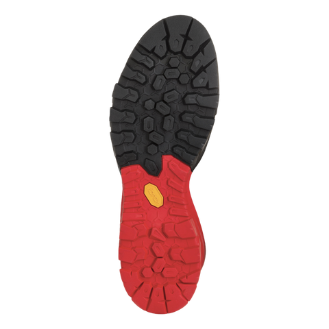 Outsole of the Kayland Stellar Nubuk GTX boot featuring a rugged traction pattern for enhanced grip and stability.