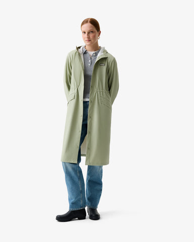 Women's Desert Sage Melissa PU Long Windbreaker