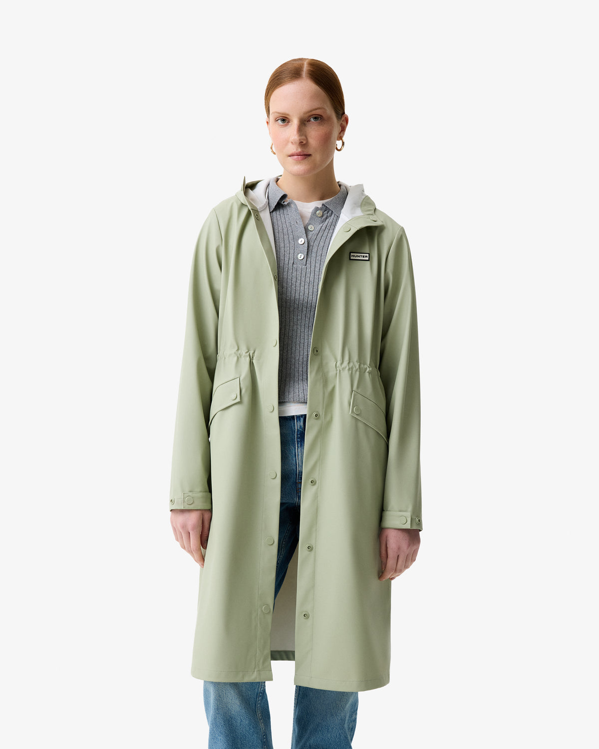 Women's Desert Sage Melissa PU Long Windbreaker