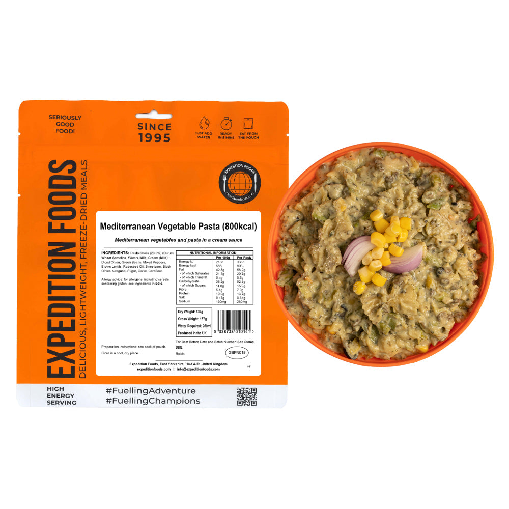 Expedition Foods Mediterranean Vegetable Pasta | Freeze-Dried Meal