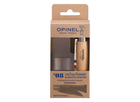 Opinel N°08 Classic Originals Stainless Steel Knife with Sheath Gift Set