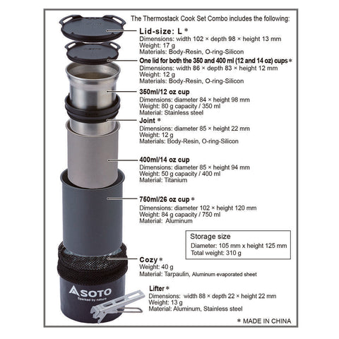 SOTO Thermostack Cook Set Combo