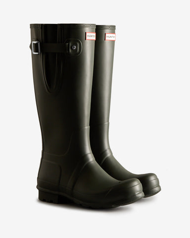 Men's Dark Olive Tall Side Adjustable Wellington Boot
