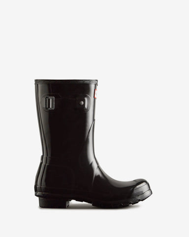 Women's Black Original Short Gloss Wellington Boot