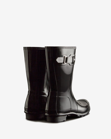 Women's Black Original Short Gloss Wellington Boot