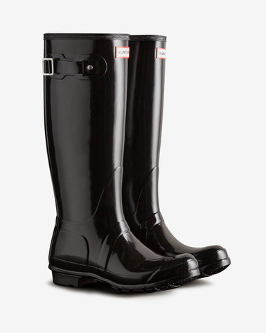 Women's Black Original Tall Gloss Wellington Boot