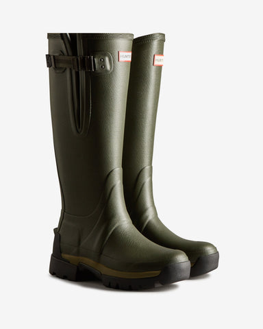 Women's Dark Olive Balmoral Adjustable 3mm Neoprene Wellington Boot