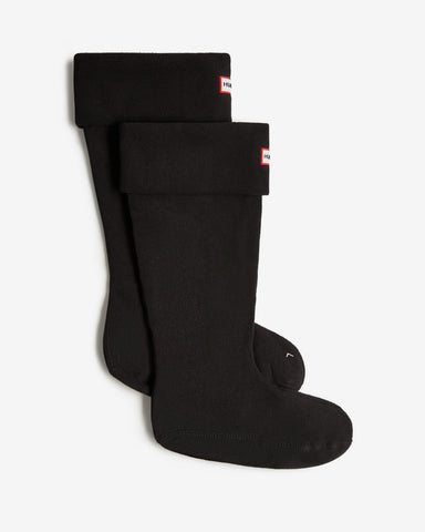 Black Recycled Fleece Cuff Tall Boot Socks