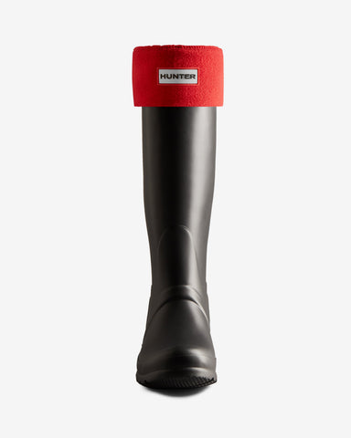 Military Red Recycled Fleece Cuff Tall Boot Socks