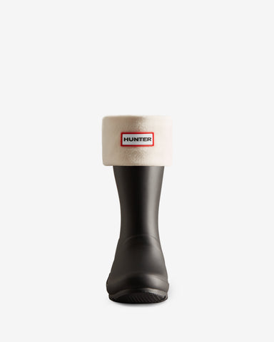 White Recycled Fleece Cuff Short Boot Socks