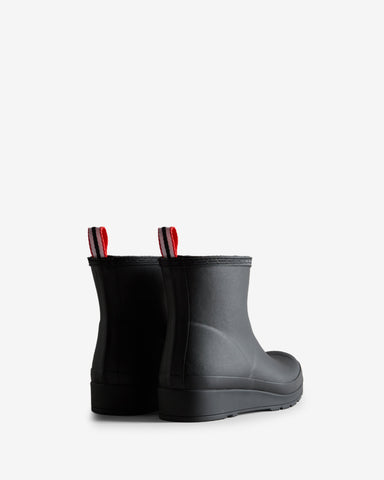 Women's Black Play Shearling Insulated Short Wellington Boot
