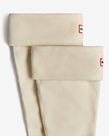 White Recycled Fleece Cuff Tall Boot Socks