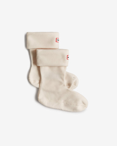 White Recycled Fleece Cuff Short Boot Socks
