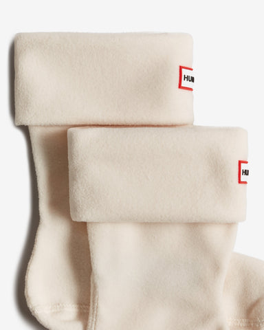 White Recycled Fleece Cuff Short Boot Socks