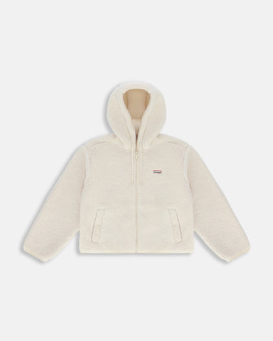 Women's Antique White Bonelle Borg Fleece Hoodie