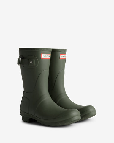 Women's Dark Olive Original Short Wellington Boot