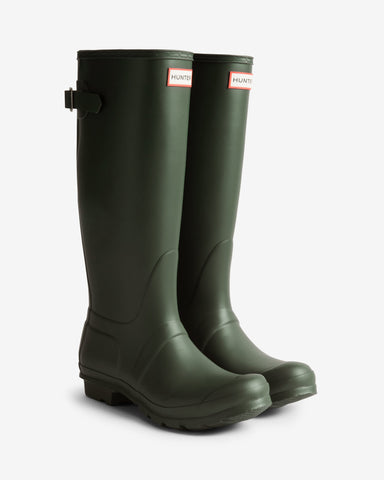 Women's Dark Olive Tall Back Adjustable Wellington Boot