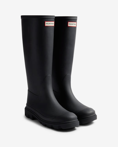 Unisex Black Downpour Tall Wellington Boot