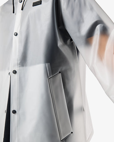 Unisex Clear Downpour Izzy Clear Matte PU Hooded Jacket