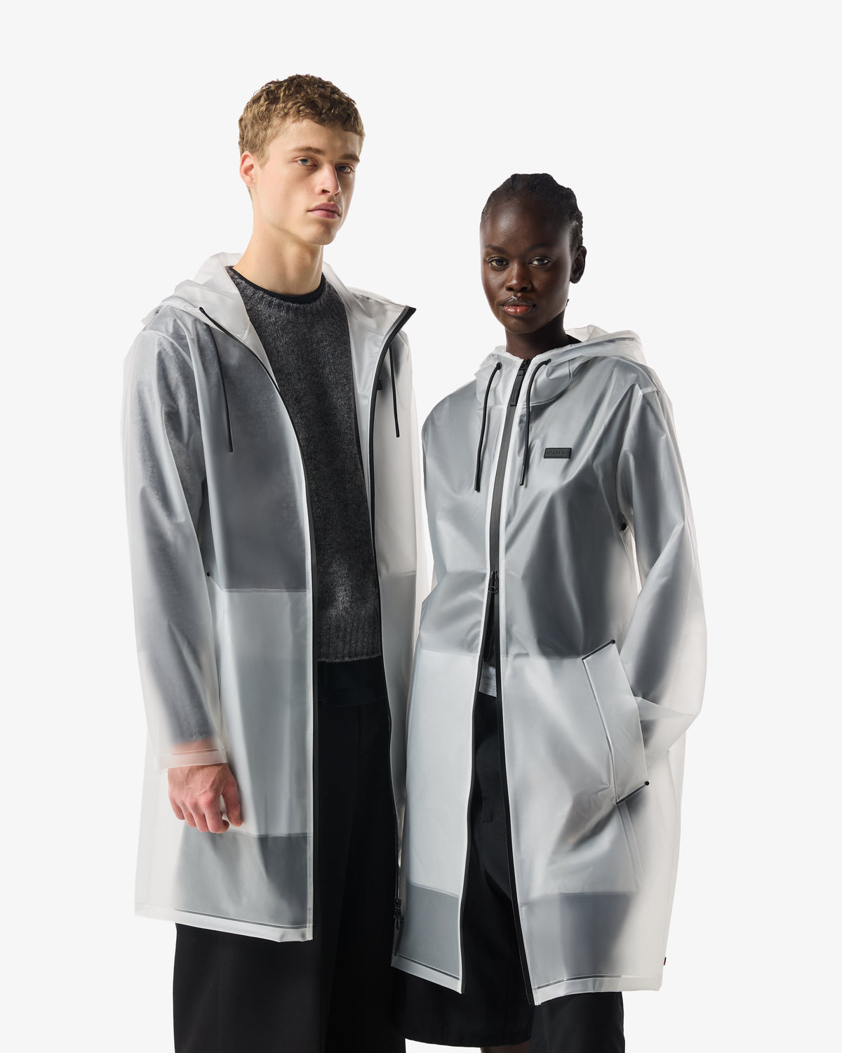 Unisex Clear Downpour Andrea Clear Matte PU Rain Coat