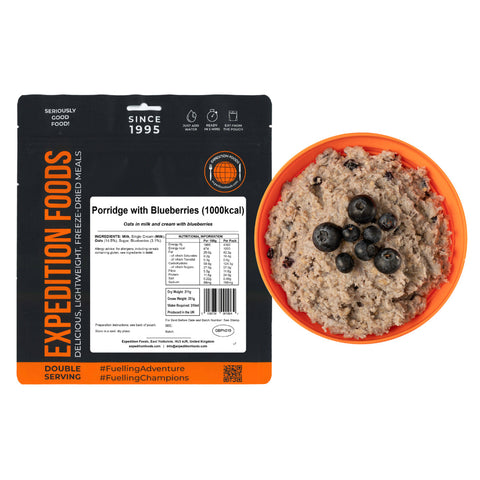 Expedition Foods Porridge with Blueberries | Freeze-Dried Meal