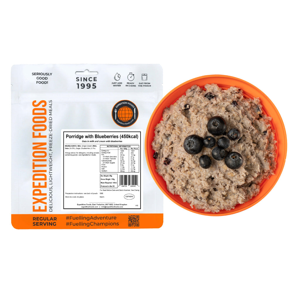 Expedition Foods Porridge with Blueberries | Freeze-Dried Meal