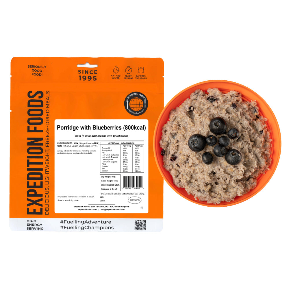 Expedition Foods Porridge with Blueberries | Freeze-Dried Meal