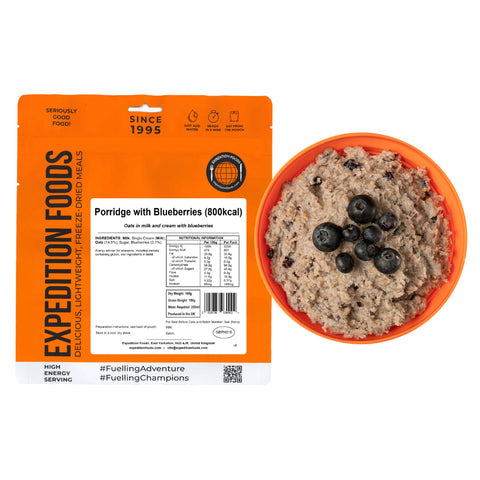 Expedition Foods Porridge with Blueberries | Freeze-Dried Meal