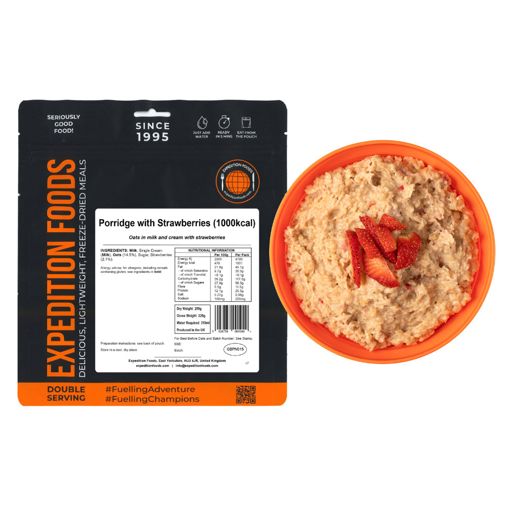 Expedition Foods Porridge with Strawberries | Freeze-Dried Meal