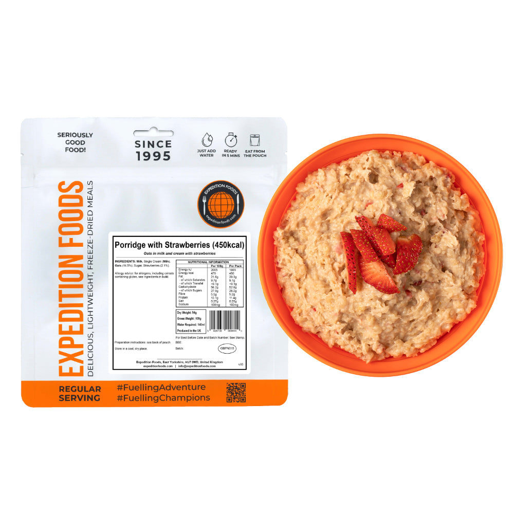 Expedition Foods Porridge with Strawberries | Freeze-Dried Meal
