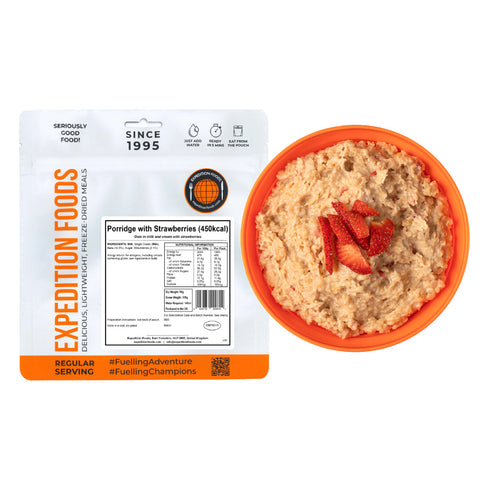 Expedition Foods Porridge with Strawberries | Freeze-Dried Meal