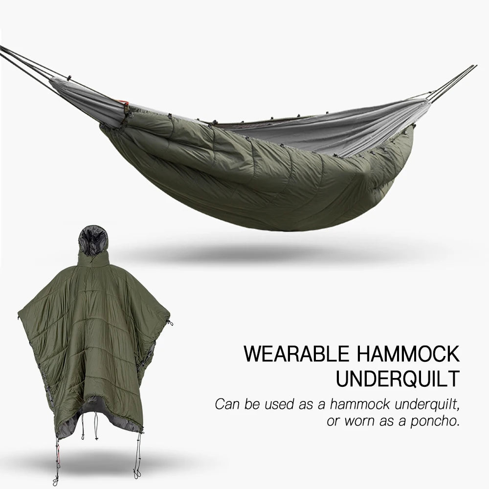 Multifunctional Hammock Underquilt Sleeping Bag  and Hammock UnderBlanket Poncho