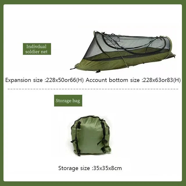 Outdoor Single Person  Mosquito Proof Shelter, Camping Tent