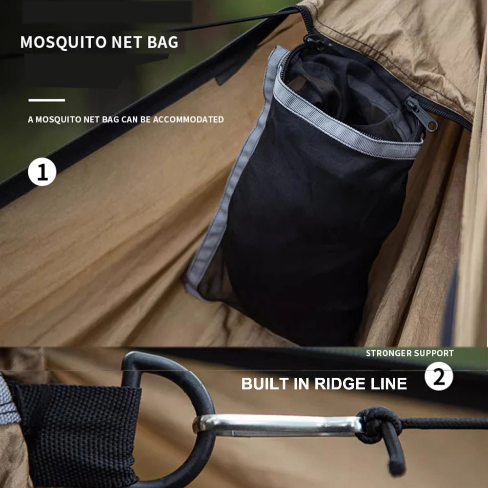 9.2Ft Camping Hammock with Net and Ridge Line