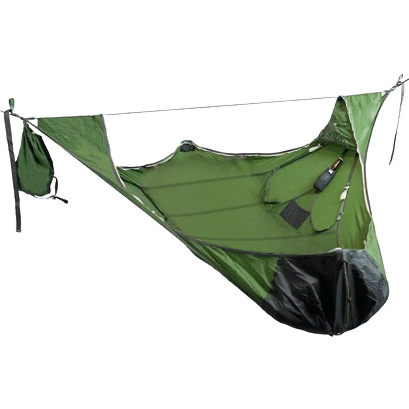 Portable Double Camping Hammock with Anti-Tear Mosquito Net and Straps - Rip-Resistant Bed Net for Hiking and Travel