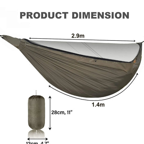 Double Size Camping Hammock with Mosquito Net
