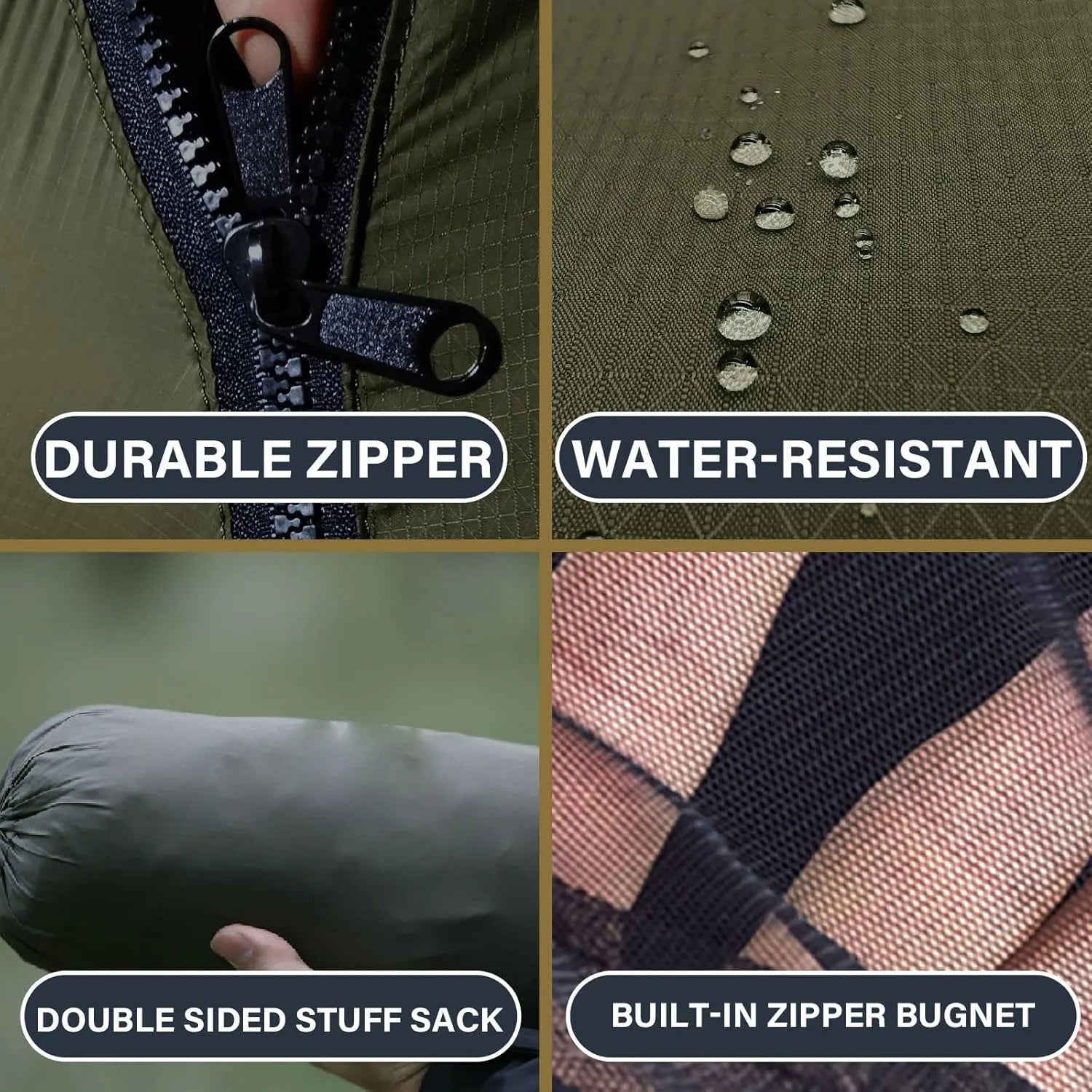Double Size Camping Hammock with Mosquito Net