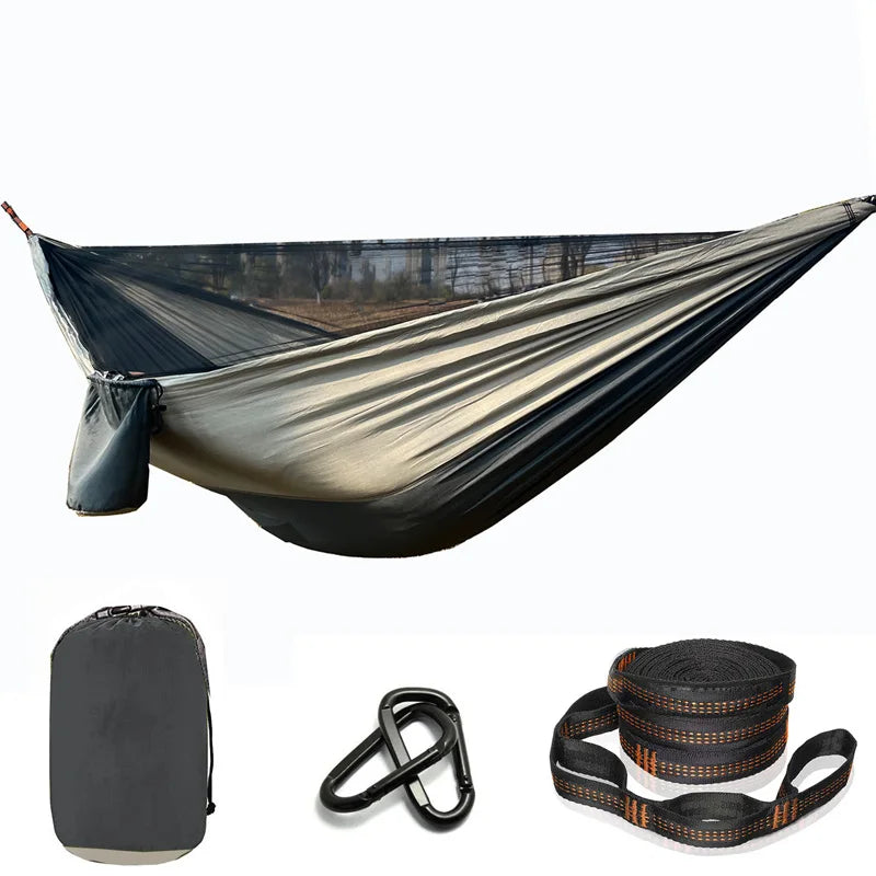 Double Size Camping Hammock with Mosquito Net