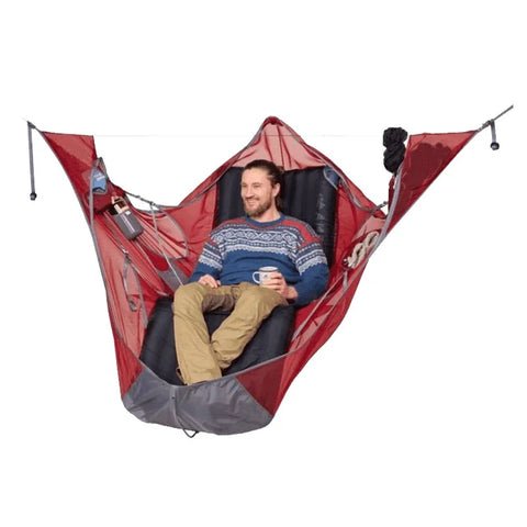 Portable Double Camping Hammock with Anti-Tear Mosquito Net and Straps - Rip-Resistant Bed Net for Hiking and Travel
