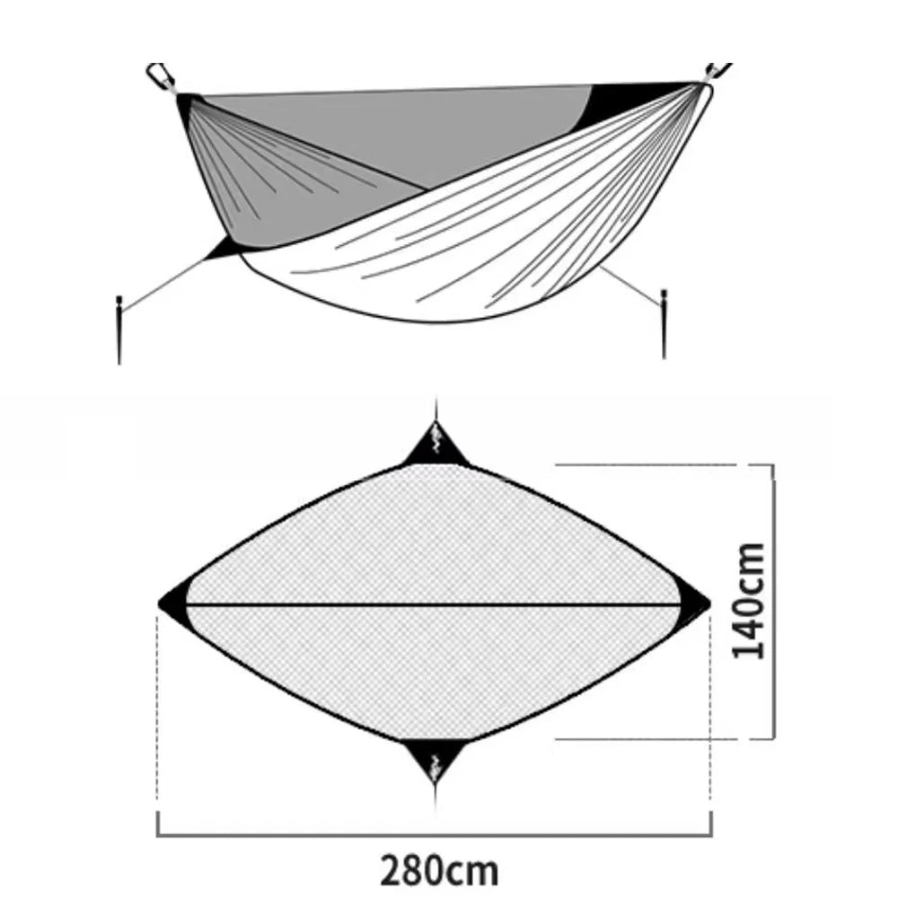 9.2Ft Camping Hammock with Net and Ridge Line