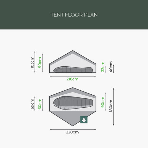 REFUGE 1 PERSON TENT, Pine green