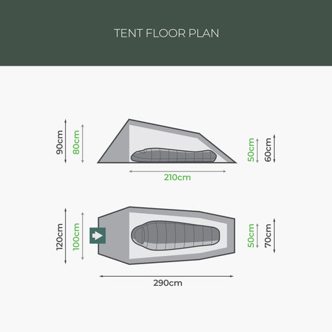 RESPITE  1 PERSON TUNNEL TENT, Pine green