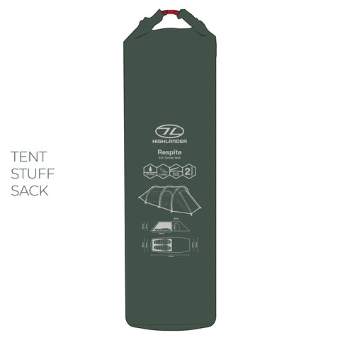 RESPITE 2 PERSON EXTENDED TUNNEL TENT, Pine green