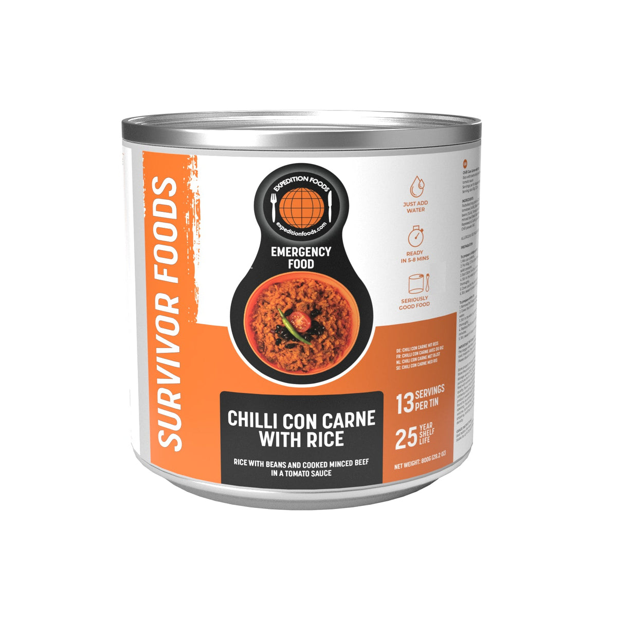 Expedition Foods Chilli Con Carne with Rice (Survivor Foods Range) | Freeze-Dried Emergency Supplies
