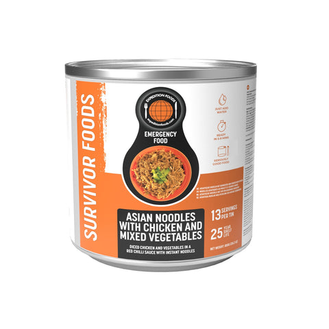 Expedition Foods Asian Noodles with Chicken and Mixed Vegetables (Survivor Foods Range) | Freeze-Dried Emergency Supplies